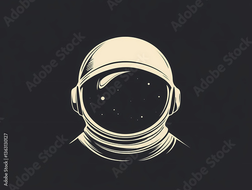 Astronaut helmet minimalist vector logo design