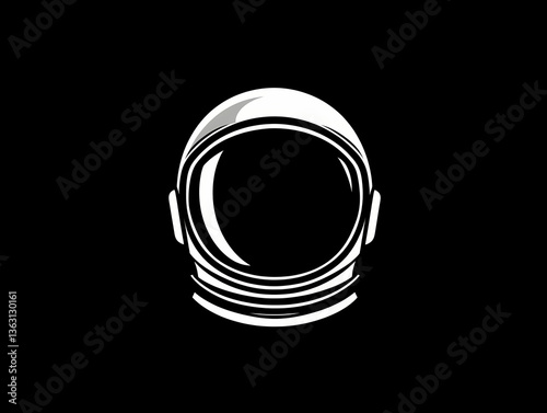 Astronaut helmet minimalist vector logo design