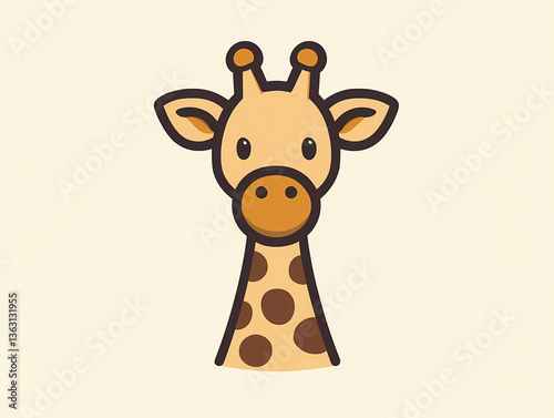 Cartoon giraffe minimalist vector logo design