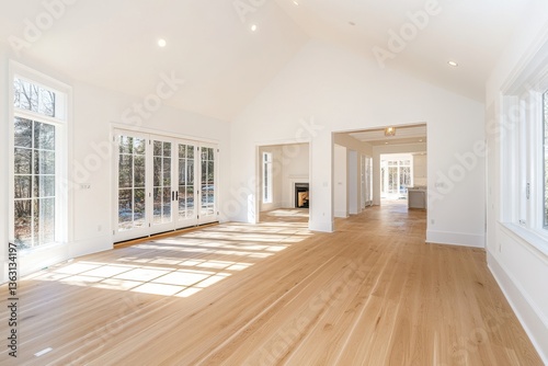 Wallpaper Mural Bright empty room with wood flooring and windows	 Torontodigital.ca