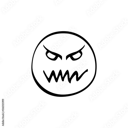 Angry face emoji with villainous expression illustrating frustration and displeasure