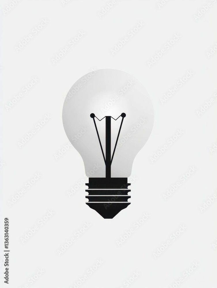 Minimalist illustration of light bulb icon Minimalist illustration of light bulb icon