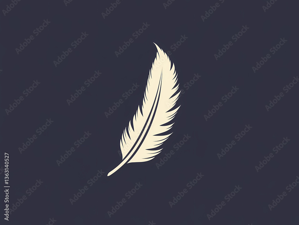 Fototapeta premium Feather minimalist vector logo design