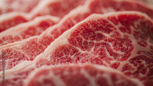 Close up of marbled raw beef meat texture	