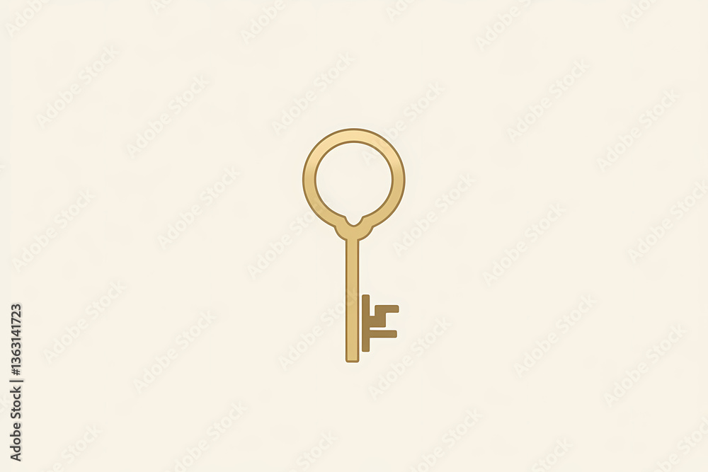 Minimalist key vector logo design Minimalist key vector logo design