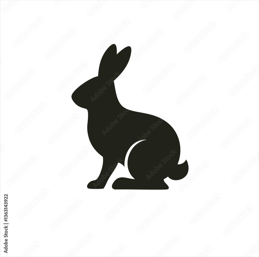 Fototapeta premium black silhouette of a rabbit