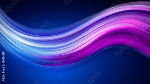 Wallpaper Mural Smooth waves of blue, white and magenta flow across a dark gradient backdrop Torontodigital.ca