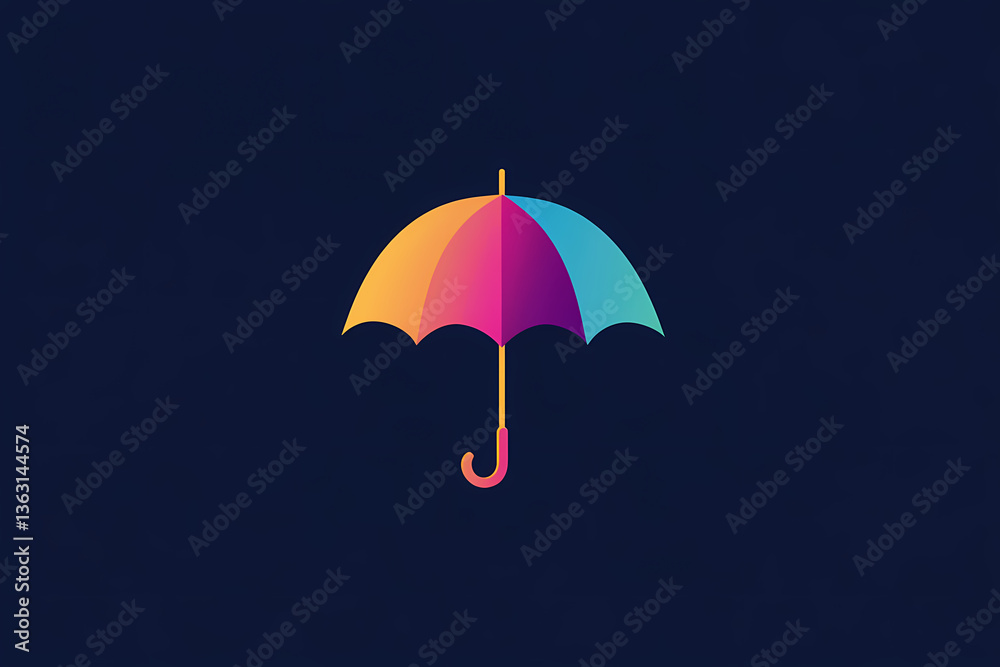 Obraz premium Umbrella minimalist vector logo design
