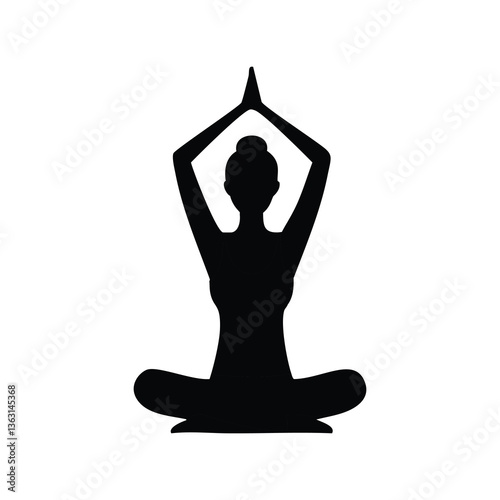 silhouette of yoga woman