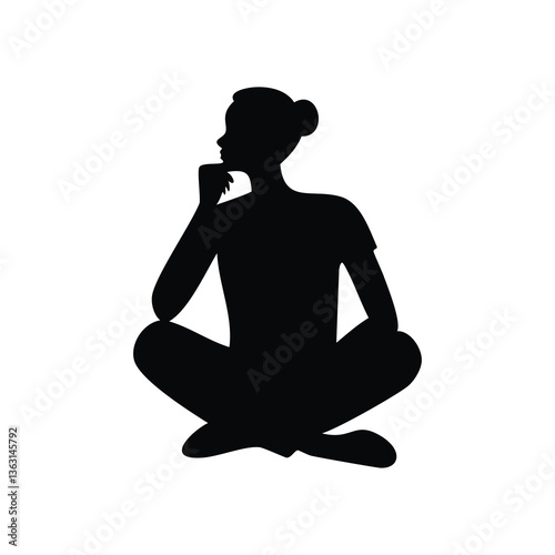 silhouette of yoga woman