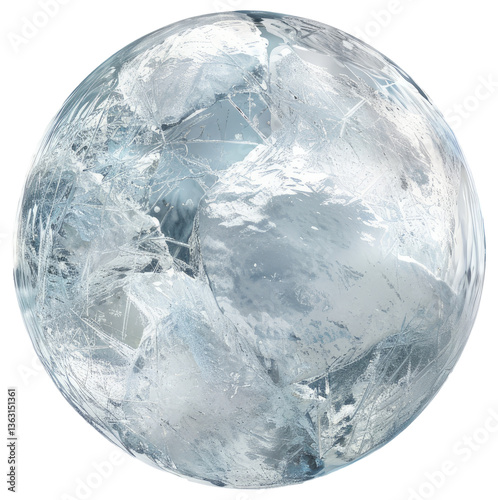 Ice Ball Hyper realistic Highly Detailed PNG Isolated on Transparent Background
