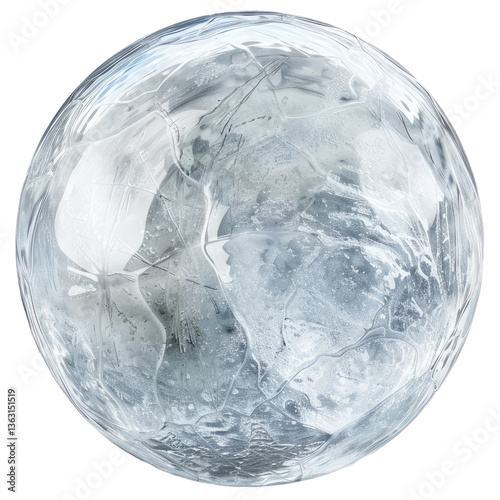 Ice Ball Hyper realistic Highly Detailed PNG Isolated on Transparent Background