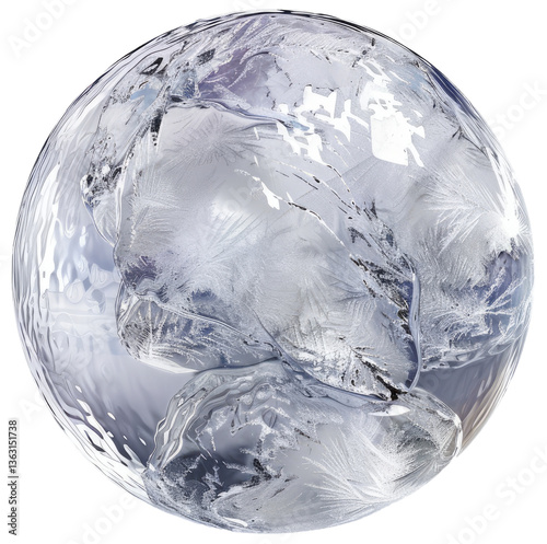 Ice Ball Hyper realistic Highly Detailed PNG Isolated on Transparent Background