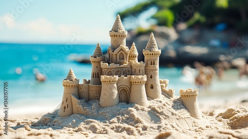 Building Sand Castles on the Beach Summer Fun Coastal Environment Child's Play