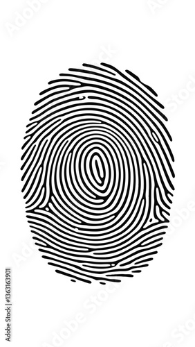 Intricate Fingerprint Detail: A close-up shot of a human fingerprint, showcasing the unique and complex patterns of ridges and whorls, symbolizing identity and security.