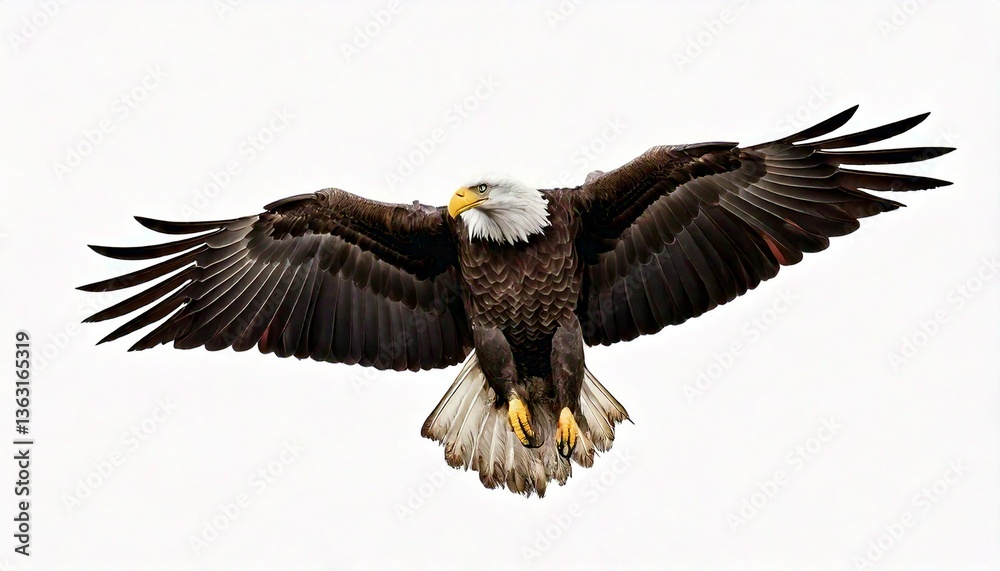 Fototapeta premium Bald eagle isolated on white background