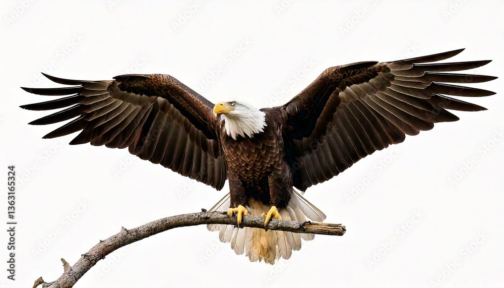 Fototapeta premium Bald eagle isolated on white background