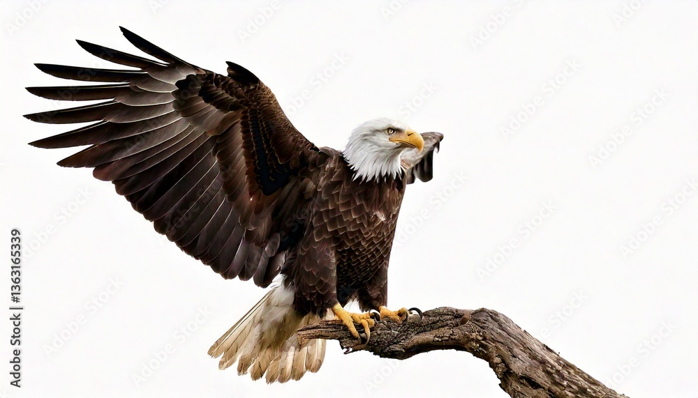 Obraz premium Bald eagle isolated on white background