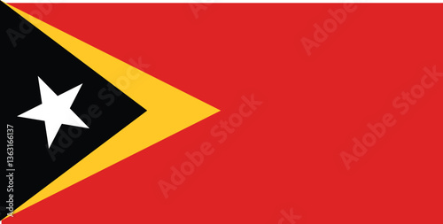 East Timor Flag Vector Clipart Illustration - High-Quality Graphic Design of Timor-Leste National Flag with Vivid Colors and Sharp Details for Commercial Use, Logos, and Designs