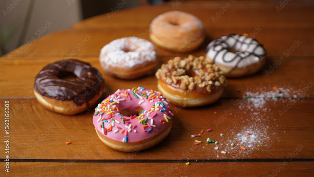 Assorted Donuts on Wooden Table
Assorted Donuts on Wooden Table
