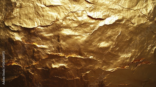 Textured golden surface, uneven gold foil, detailed gold sheet