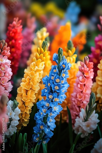 Colorful blooming hyacinth flowers	
