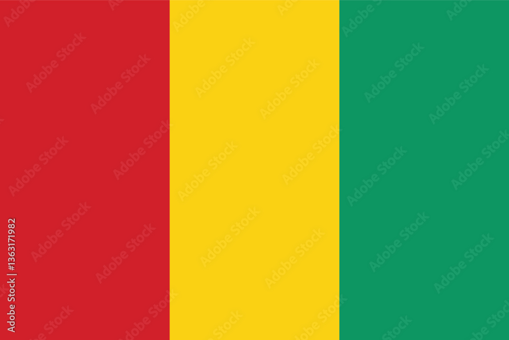 Fototapeta premium Guinea Flag Vector Clipart Illustration – High-Quality Digital Artwork for Graphic Design, Web Use, and Print Materials