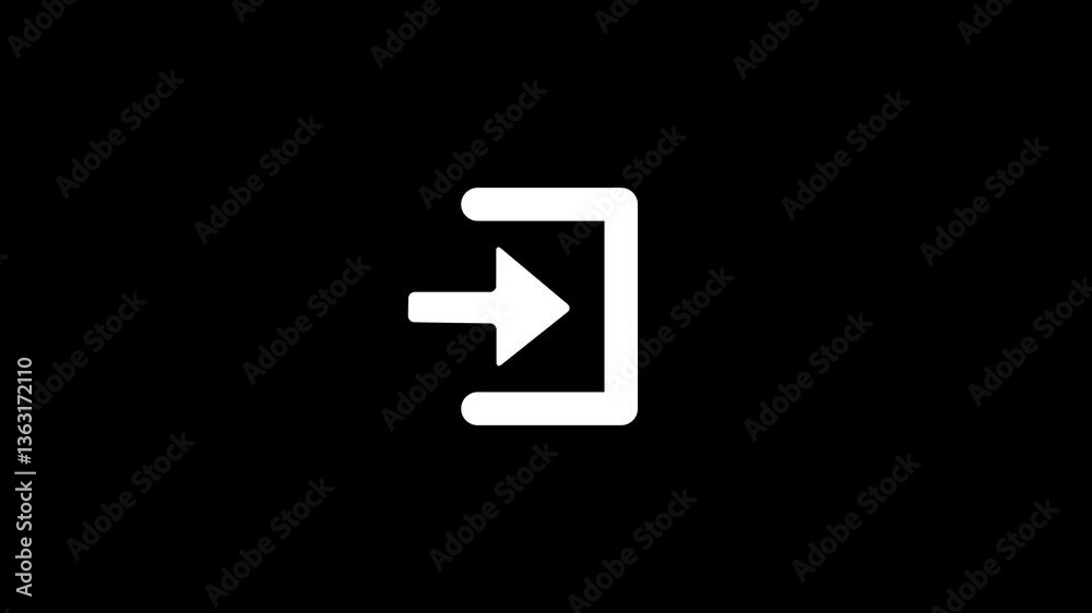 Log in icon arrow moving animation. log in concept.