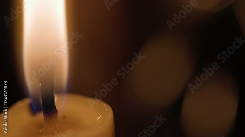 macro candle flame with copy space