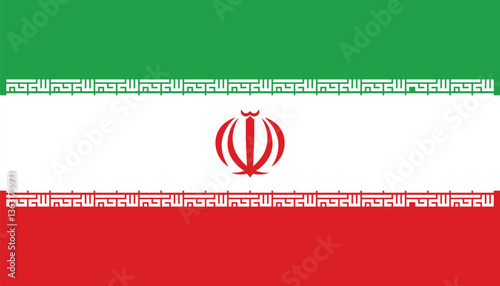 Iran Flag Vector Clipart Illustration – High-Quality Digital Design of the Iranian National Flag with Bold Colors and Crisp Detailing for Creative Projects