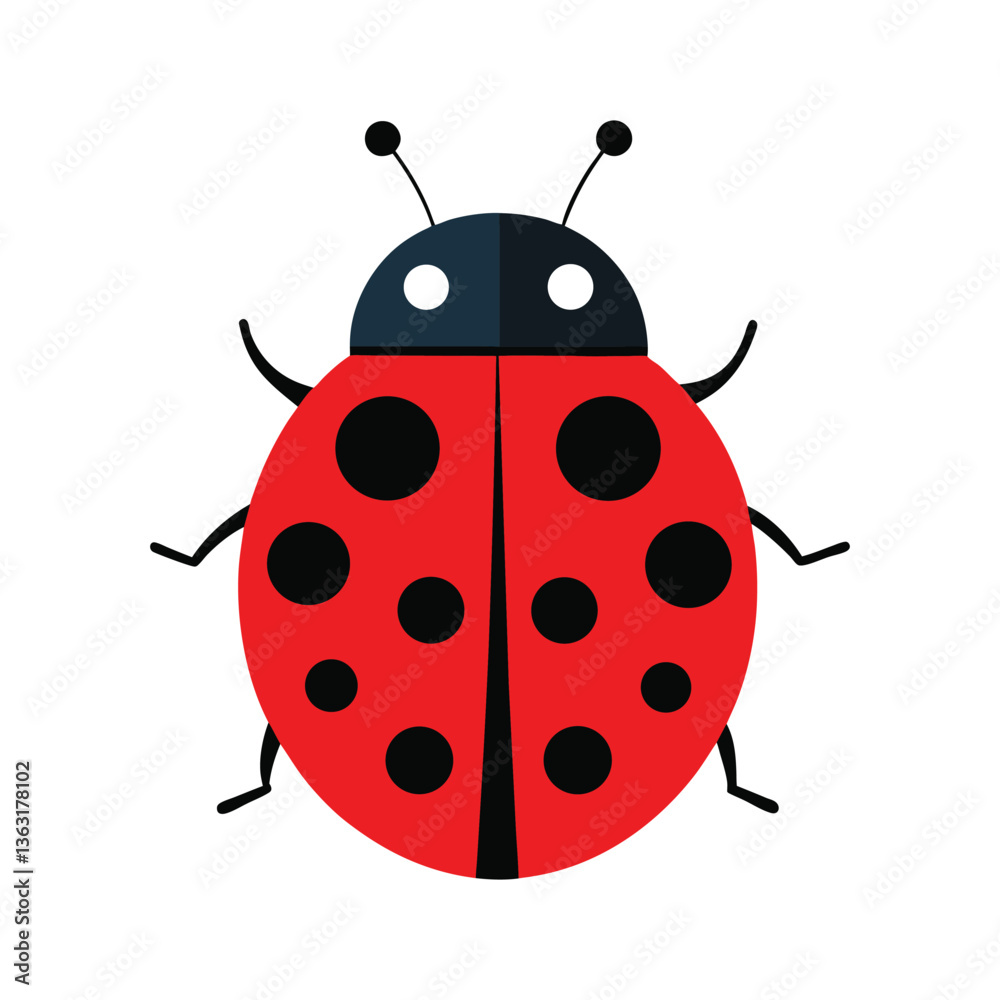 A colorful ladybug vector art illustration