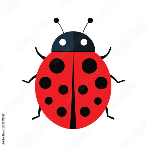 A colorful ladybug vector art illustration