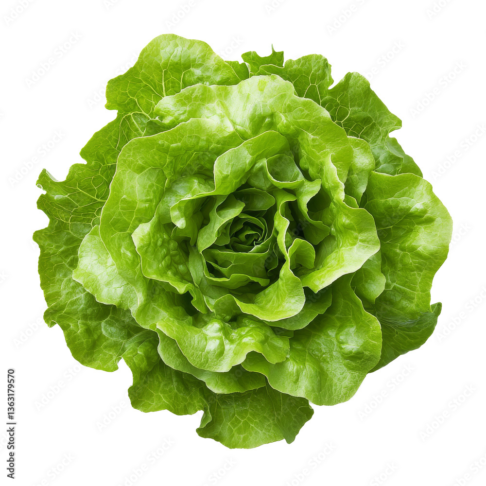 Freshly harvested green lettuce head ready for salads and cooking