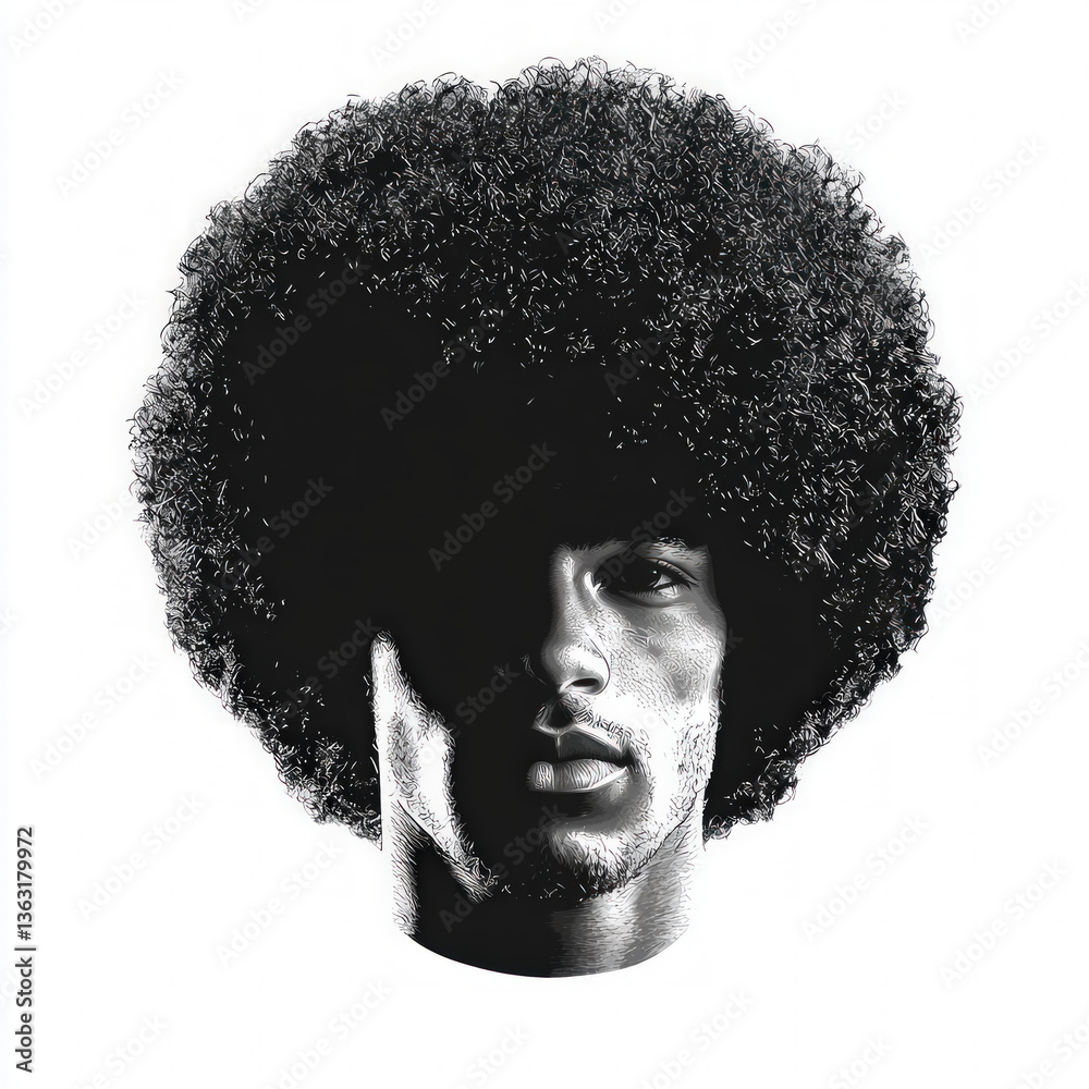 afro hairs isolated