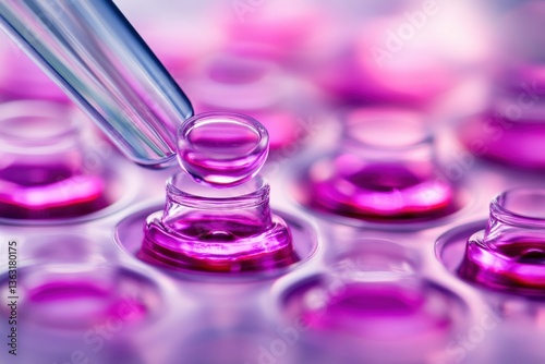 Pipette dropping liquid into test tubes	