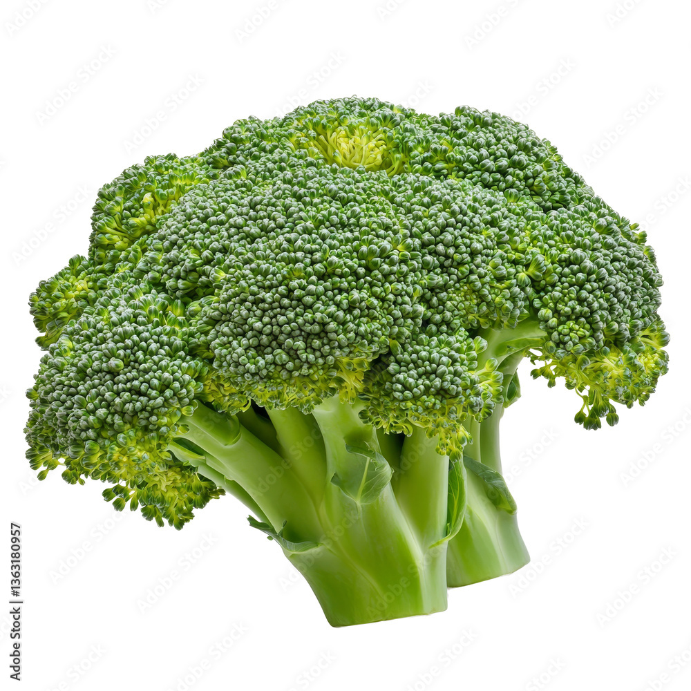 Fresh broccoli showcasing vibrant green color with healthy florets and stems