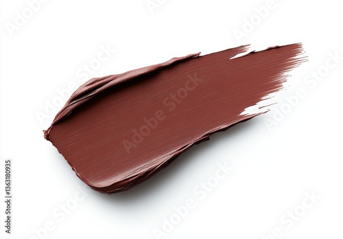 Brown brush stroke on white background	