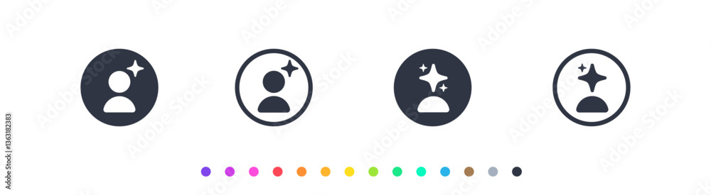 Conceptual signs of Ai Photo Profile. Isolated Vector Illustration Conceptual signs of Ai Photo Profile. Isolated Vector Illustration