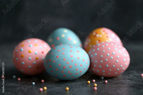 Easter eggs decorated with ...