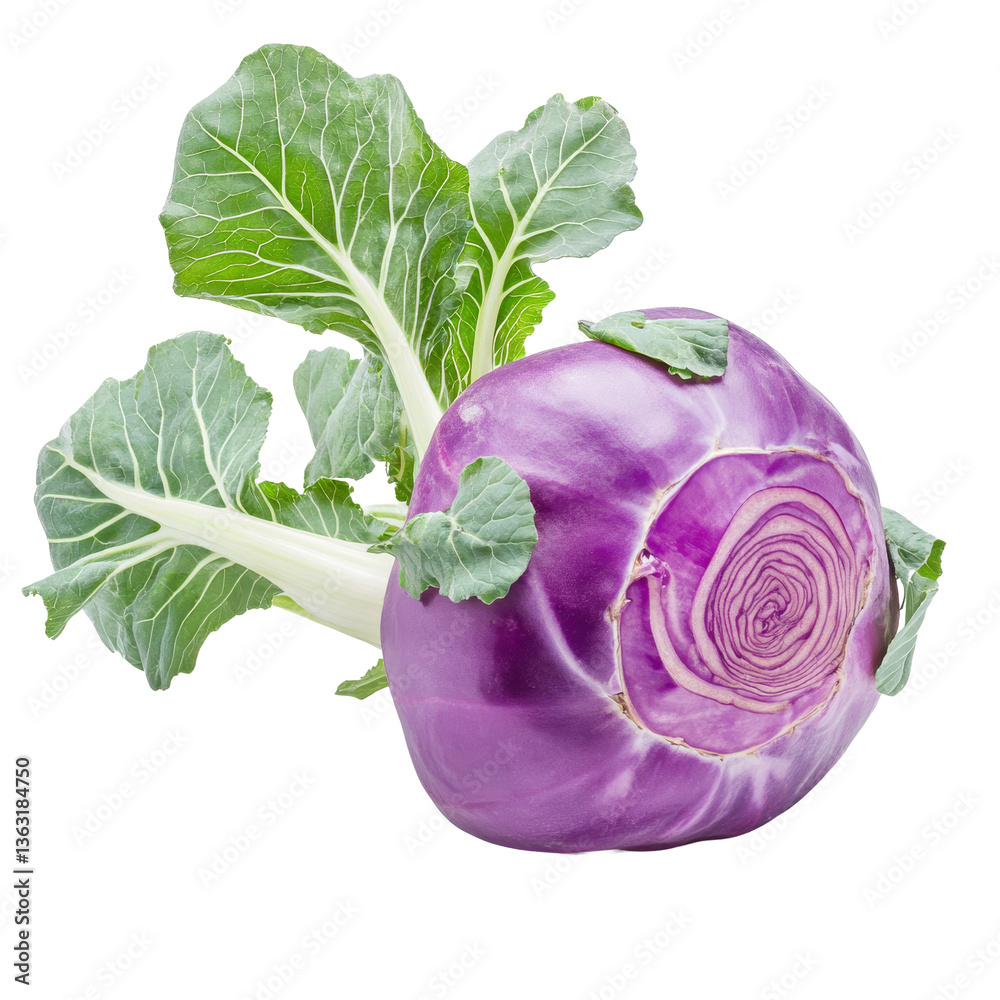 Fresh purple cabbage with green leaves in a clean setting ready for cooking or salad preparation