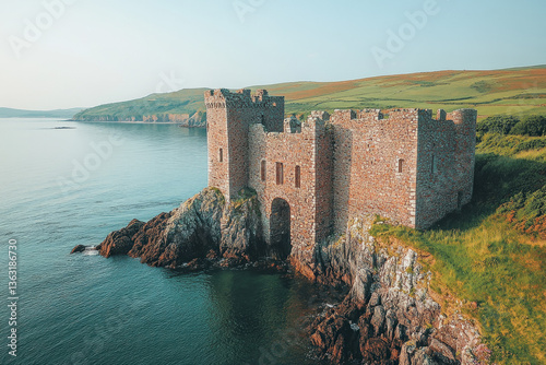 Manorbier Castle in Wales, ...