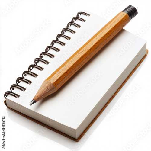 notebook pencil isolated