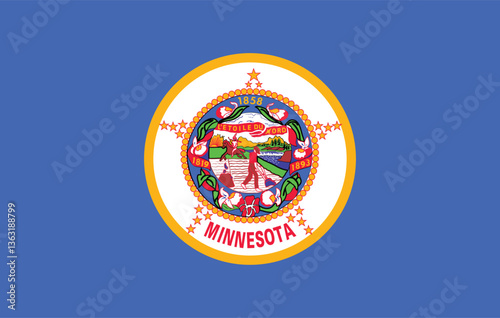Minnesota Flag Vector Clipart Illustration – High-Quality Digital Artwork Featuring the Official Flag of Minnesota, State Symbols, and Iconic Design Elements for Creative Projects and Designs