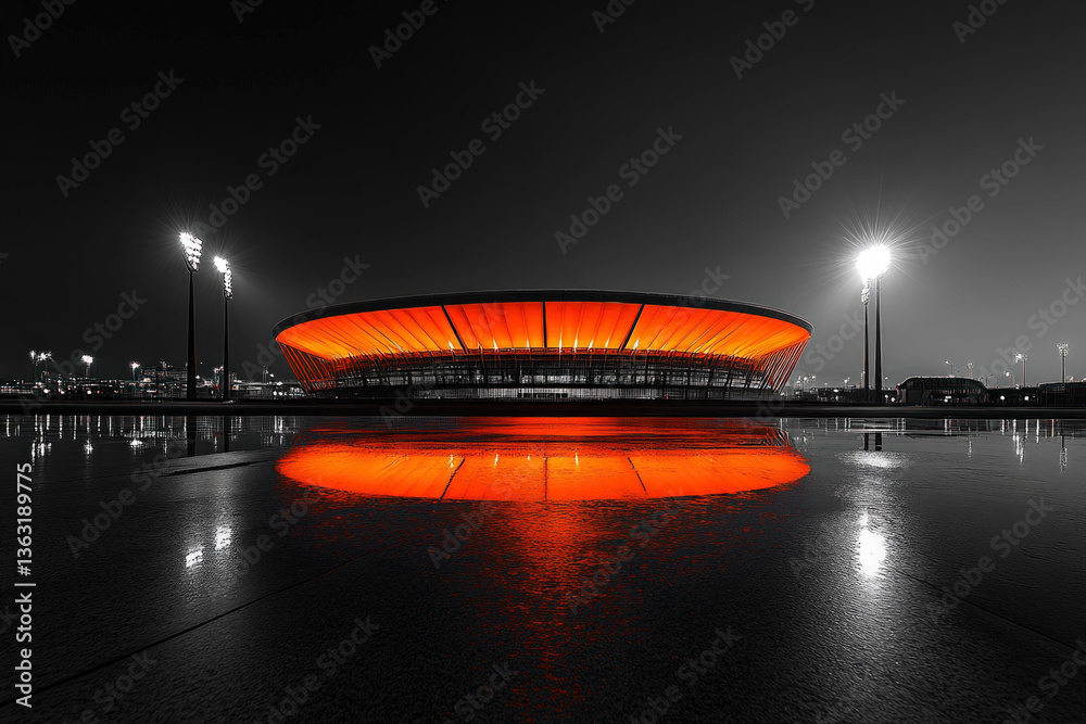 The Stadium of Light in Sunderland, vibrant and modern, sports theme