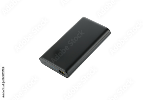 A floating black power bank 