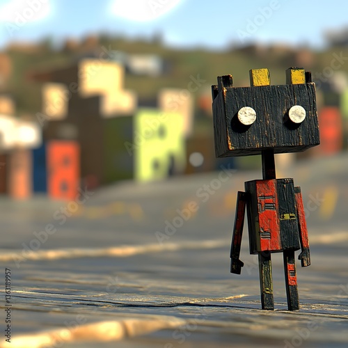 Wooden Robot Hilltop Village.