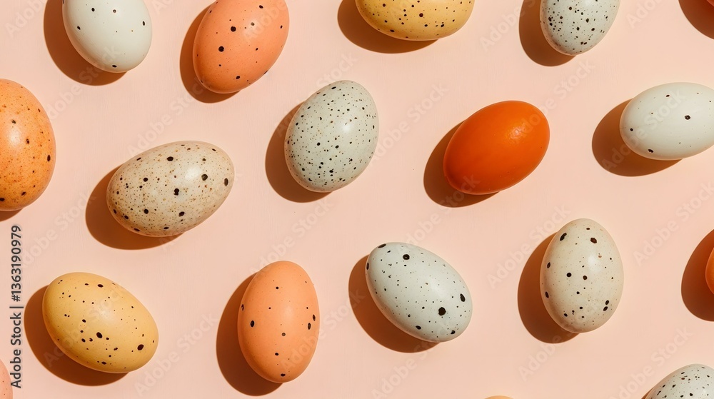 Obraz premium Colorful Easter Eggs in Bright Sunlight