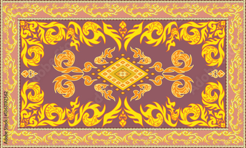 thai style painting Fabric pattern Decorative carpet