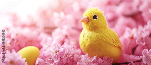 Yellow chick spring blossoms.