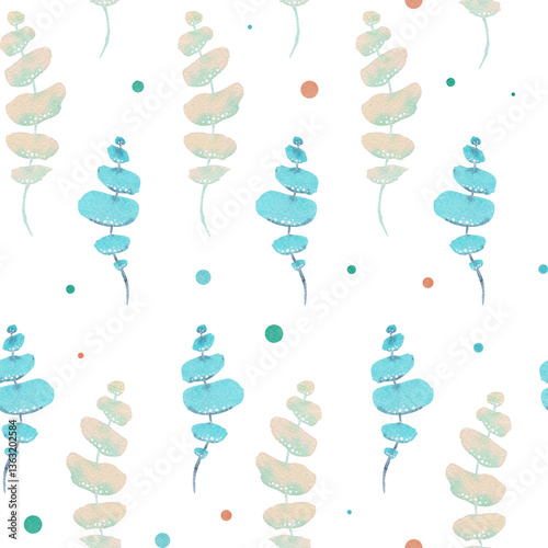 abstract flowers seamless pattern